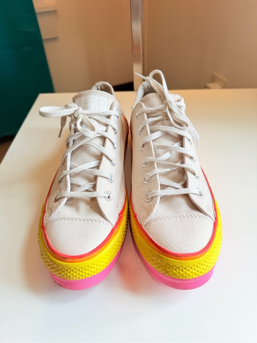 Converse Lift Ox Rainbow Platform 564992C Women SZ 10.5 Excellent - Picture 3 of 11